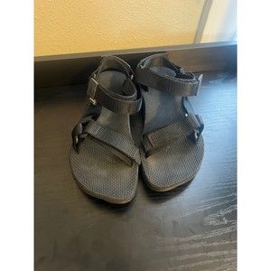 Teva Unisex Black Sandals with Purple Logo on bac strap Size W10 M9